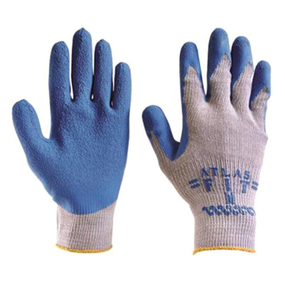 Atlas Fit Blue Latex Dip Palm Gloves, 10-Gauge, Medium