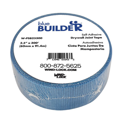 Blue Builder Drywall Mesh Tape, 2-1/2in x 300ft, Blue